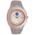 Men's Monterey Silver Watch W/ Stainless Steel Bracelet and Orange Inner